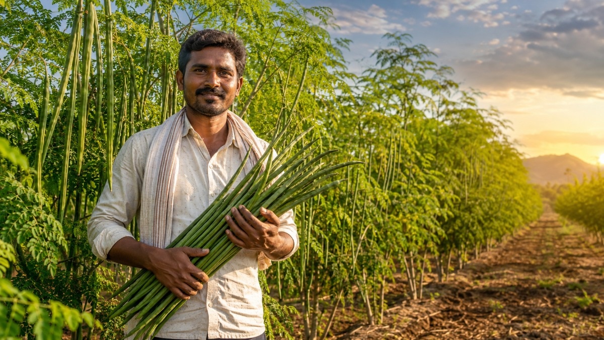 The successful first season gave him the confidence to gradually replace the family's pomegranate orchards with drumsticks instead of making a sudden shift.