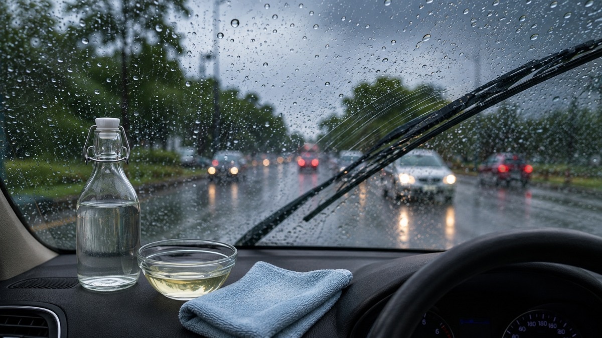 The key is dilution. Rather than pouring or spraying concentrated vinegar directly onto the windscreen, mix white vinegar with water.