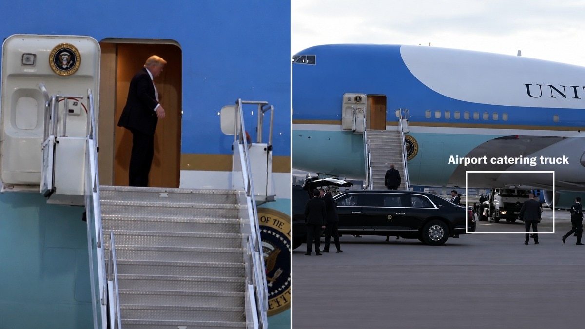 Trump had arrived at the legacy Air Force One by limousine and waved to cameras before boarding.