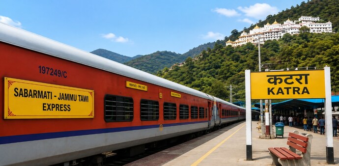 Big relief for Vaishno Devi pilgrims: Sabarmati Express to run directly till Katra (Image: AI generated) Big relief for Vaishno Devi pilgrims: Sabarmati Express to run directly till Katra (Image: AI generated)
