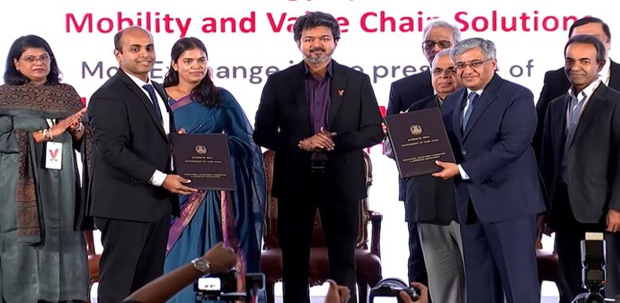 MoU signing ceremony in Chennai in the presence of Hon’ble Chief Minister of Tamil Nadu Thiru C Joseph Vijay and Ashok Hinduja, Chairman of Hinduja Group MoU signing ceremony in Chennai in the presence of Hon’ble Chief Minister of Tamil Nadu Thiru C Joseph Vijay and Ashok Hinduja, Chairman of Hinduja Group