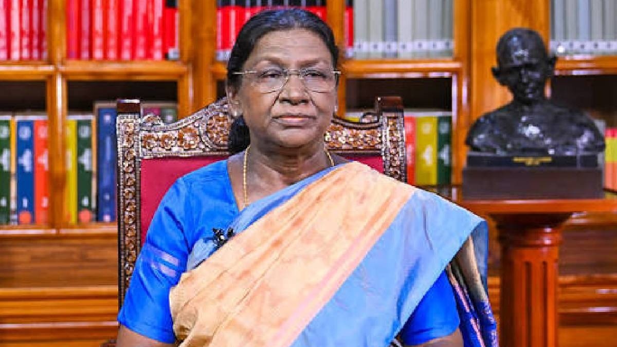 She cited key security achievements, declaring India virtually free from Naxalism, and referenced military milestones such as Operation Sindoor and the suspension of the Indus Waters Treaty.