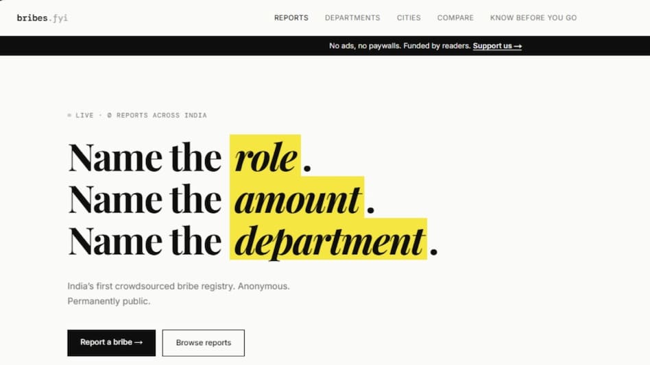 The platform says its database is meant to show people's experiences and identify possible patterns, rather than give an official corruption rate. The platform says its database is meant to show people's experiences and identify possible patterns, rather than give an official corruption rate.