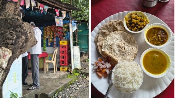 A small food shop located on a busy main road near a village