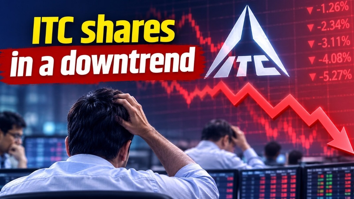 ITC stock is trading lower in terms of 5 day, 10 day, 20 day, 30 day, 50 day, 100 day, 150 day and 200 day simple moving averages.