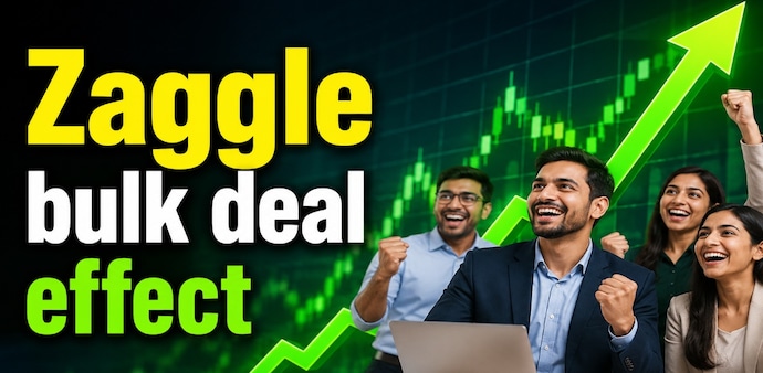 Zaggle bulk deal effect: Taking into account today's rally and yesterday's gain, the stock rose by Rs 30.98 from the bulk deal price. Zaggle bulk deal effect: Taking into account today's rally and yesterday's gain, the stock rose by Rs 30.98 from the bulk deal price.