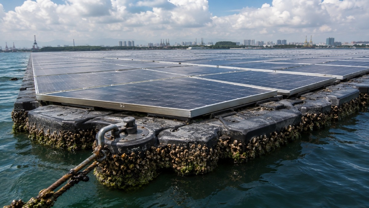 A custom tension system made from marine-grade materials was anchored to the seafloor.