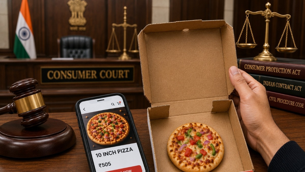 pizzas delivered to him were significantly smaller than the size advertised on the online food delivery platform
