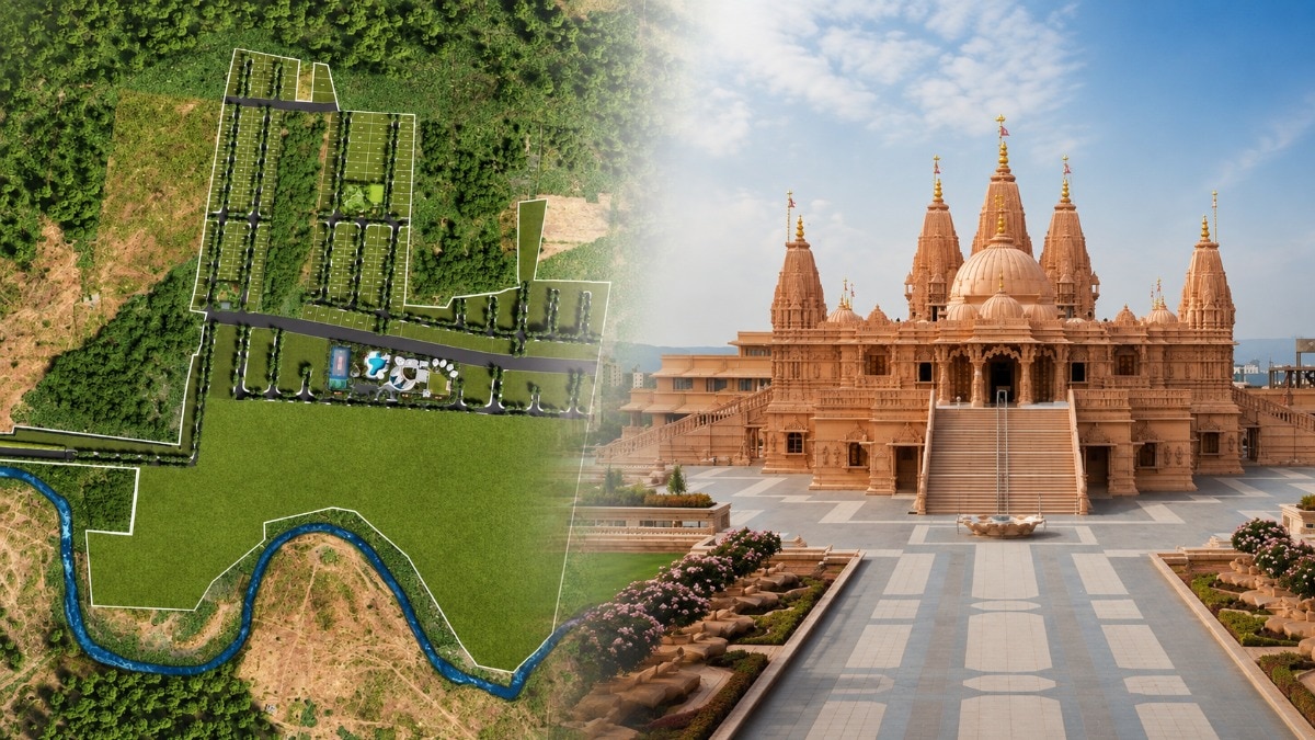 A proposed 1.5-acre BAPS Swaminarayan Temple near Krisala Developers’ Land of Dreams township