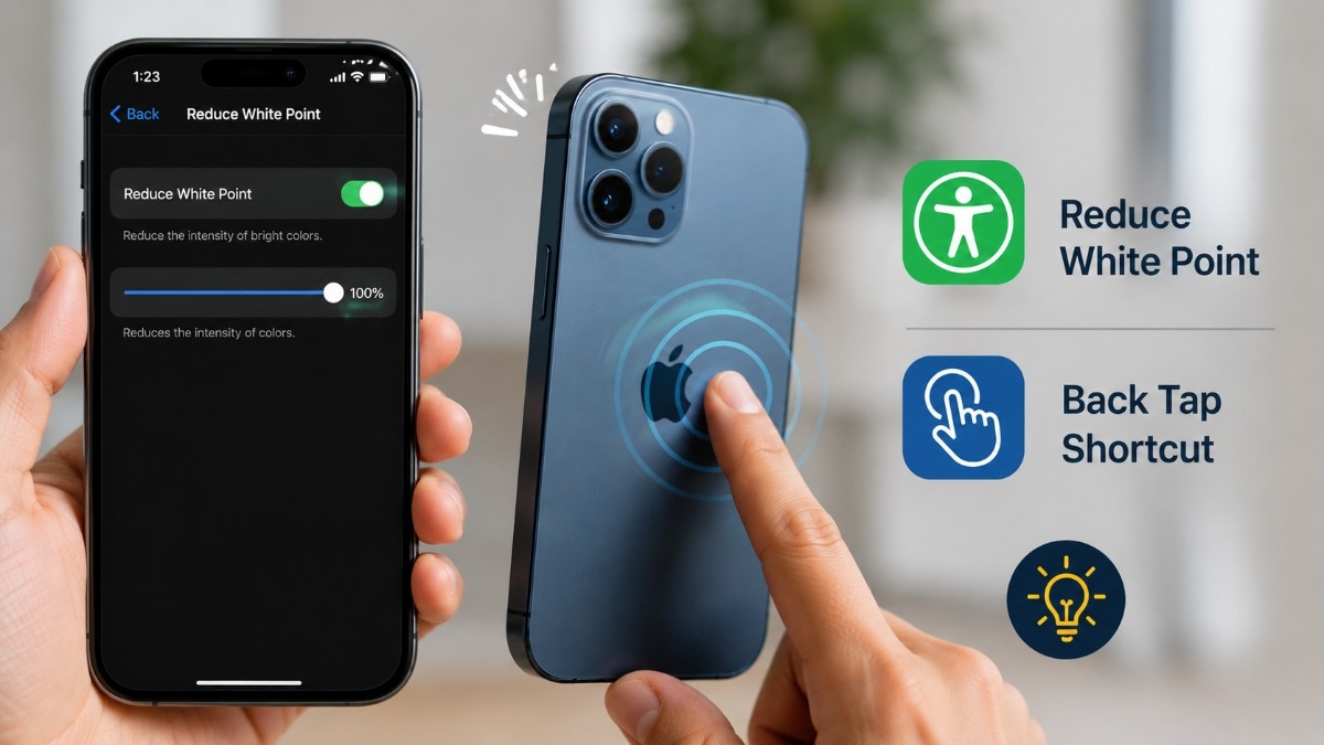 iPhone users can activate a privacy-friendly display using Reduce White Point and Back Tap.