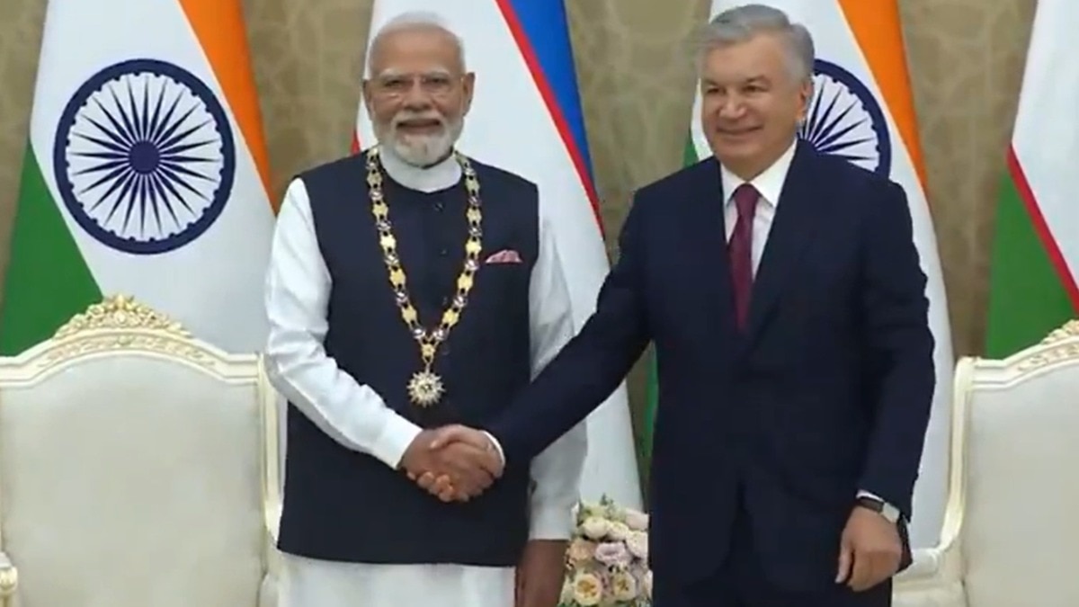 Accepting the supreme state order, PM Modi emphasised the cultural resonance of the award's title, noting its alignment with shared linguistic and diplomatic bonds. (Photo: X/ANI Screengrab)