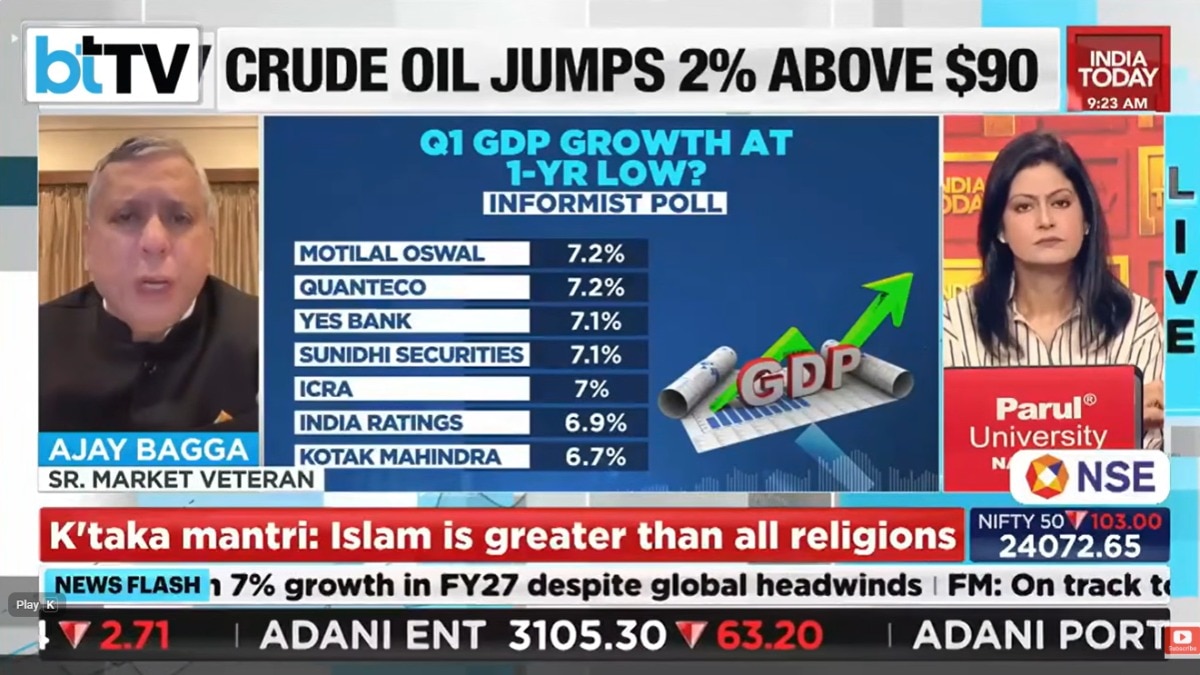 On the GDP data, Bagga said the country needs to grow faster if the country is aiming at a Viksit Bharat in 2047. 