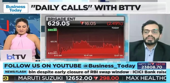 Bhagwat said Brigade Enterprises has seen some recovery in the stock in the last couple of months, but warned that slowly the momentum is again fading off at the levels of 660. Bhagwat said Brigade Enterprises has seen some recovery in the stock in the last couple of months, but warned that slowly the momentum is again fading off at the levels of 660.