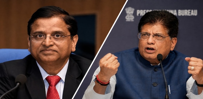 Goyal referred to a former Finance Secretary and a former Reserve Bank governor while questioning their record in government Goyal referred to a former Finance Secretary and a former Reserve Bank governor while questioning their record in government