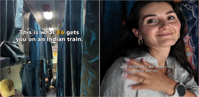 The video showed the couple inside their AC cabin, along with glimpses of their berths, vendors selling food and drinks and views outside as the train travelled towards Agra. The video showed the couple inside their AC cabin, along with glimpses of their berths, vendors selling food and drinks and views outside as the train travelled towards Agra.