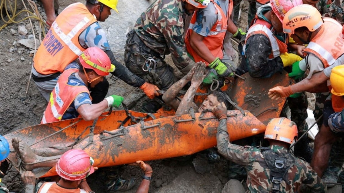 Two men were rescued alive from a tunnel at Nepal’s Trishuli 3A hydropower project nine days after devastating flash floods