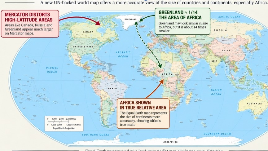 The UN resolution, backed by 164 countries including India, seeks to address long-standing distortions in how Africa and other regions are depicted on conventional world maps.