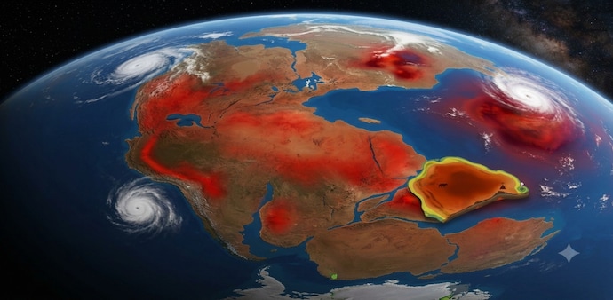 A supercontinent would create a much more continental climate, meaning regions far from the moderating influence of oceans could experience much larger temperature swings. A supercontinent would create a much more continental climate, meaning regions far from the moderating influence of oceans could experience much larger temperature swings.