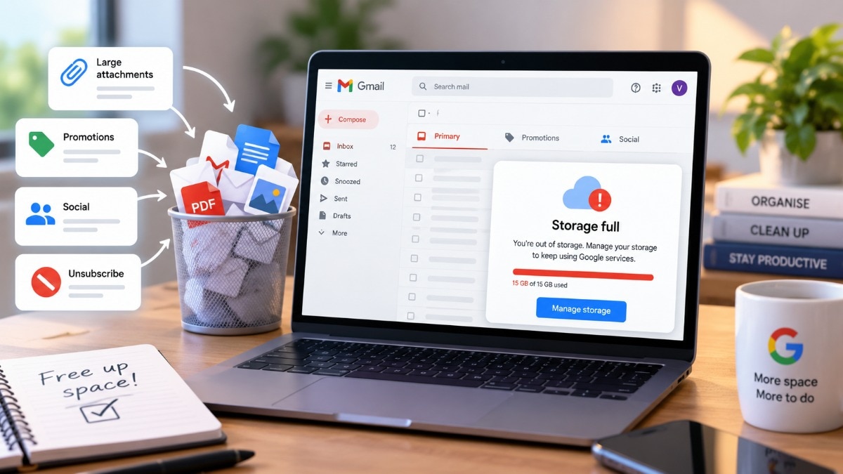 Free up Gmail storage by deleting large attachments, old emails and unwanted subscriptions.