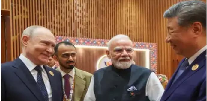PM Narendra Modi with Chinese President Xi Jinping, Russian President Vladimir Putin and other world leaders at the BRICS Summit in New Delhi. PM Narendra Modi with Chinese President Xi Jinping, Russian President Vladimir Putin and other world leaders at the BRICS Summit in New Delhi.
