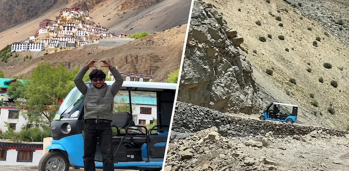 Man drives e-rickshaw to Spiti Valley Man drives e-rickshaw to Spiti Valley