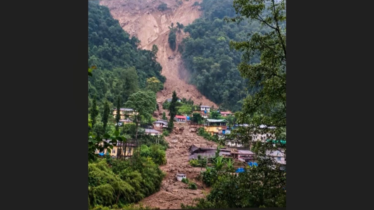 Sikkim landslide after heavy rainfall damages many houses