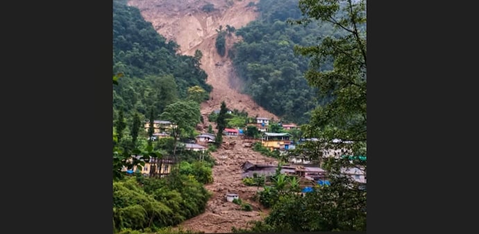 Sikkim landslide after heavy rainfall damages many houses Sikkim landslide after heavy rainfall damages many houses
