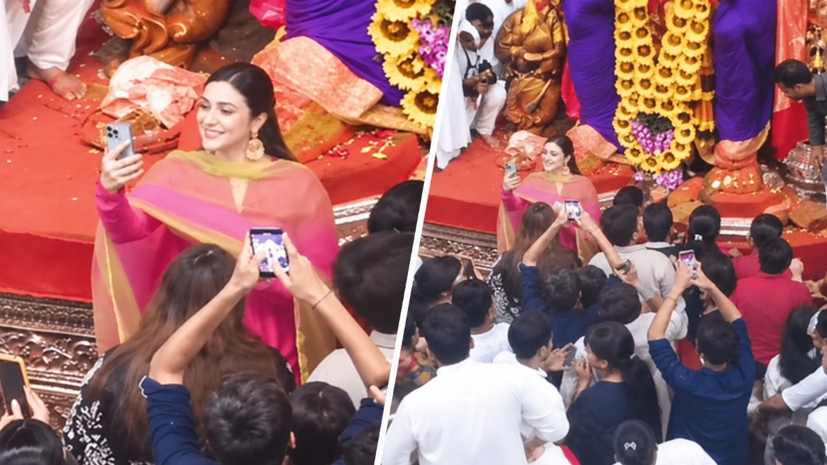 The iconic Ganpati pandal saw visits from several film and television personalities during the festival.