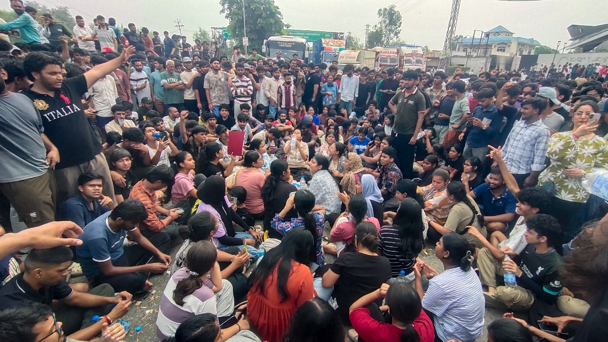 Students of Lovely Professional University (LPU) stage a protest, block the Jalandhar-Phagwara National Highway