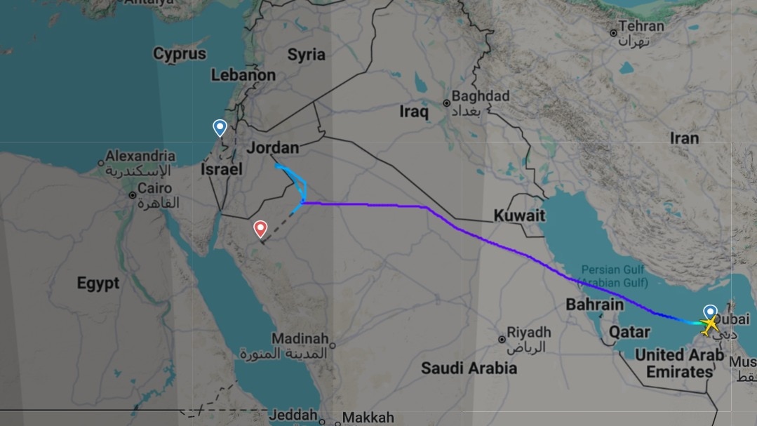 The aircraft, registered A6-FKF, took off from Dubai at around 03:05 UTC and climbed to approximately 34,000 feet.