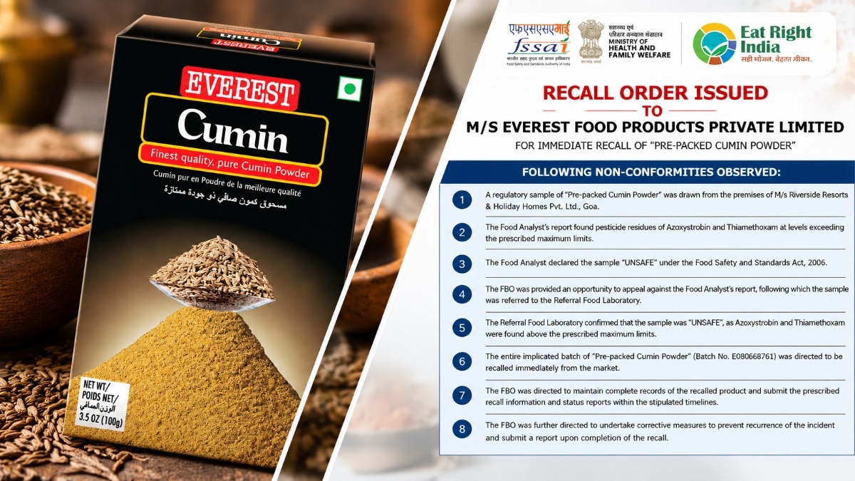 Everest cumin powder recalled after second lab confirms excessive pesticide residues