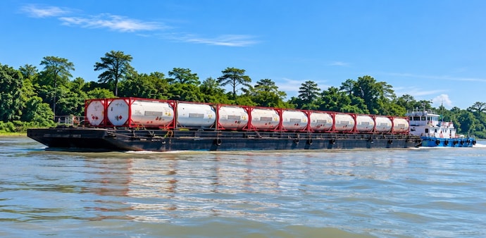 Assam's Brahmaputra route to the world reopens as Dibrugarh sends cargo to Bangladesh Assam's Brahmaputra route to the world reopens as Dibrugarh sends cargo to Bangladesh