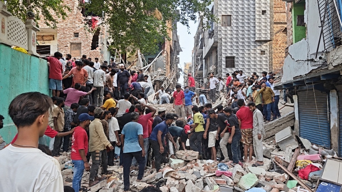 Several people feared trapped under the debris.
