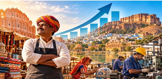 Rajasthan’s small-business credit portfolio reached ₹3.4 lakh crore in June 2026, growing 16.8% YoY versus 14.9% nationally and accounting for 6.8% of India’s total. Rajasthan’s small-business credit portfolio reached ₹3.4 lakh crore in June 2026, growing 16.8% YoY versus 14.9% nationally and accounting for 6.8% of India’s total.