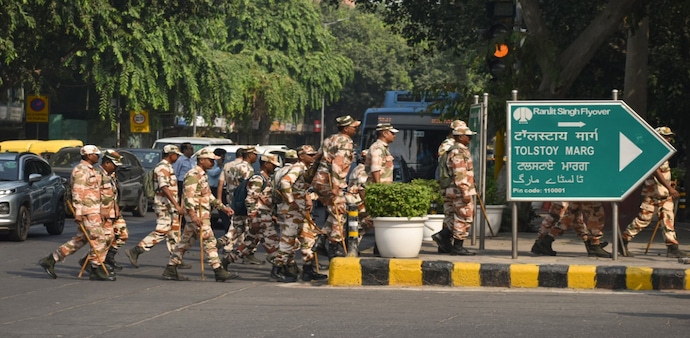 More than 20,000 police and paramilitary personnel have been deployed across central Delhi, where the Cockroach Janata Party (CJP) has announced another protest on Saturday. (PTI photo) More than 20,000 police and paramilitary personnel have been deployed across central Delhi, where the Cockroach Janata Party (CJP) has announced another protest on Saturday. (PTI photo)