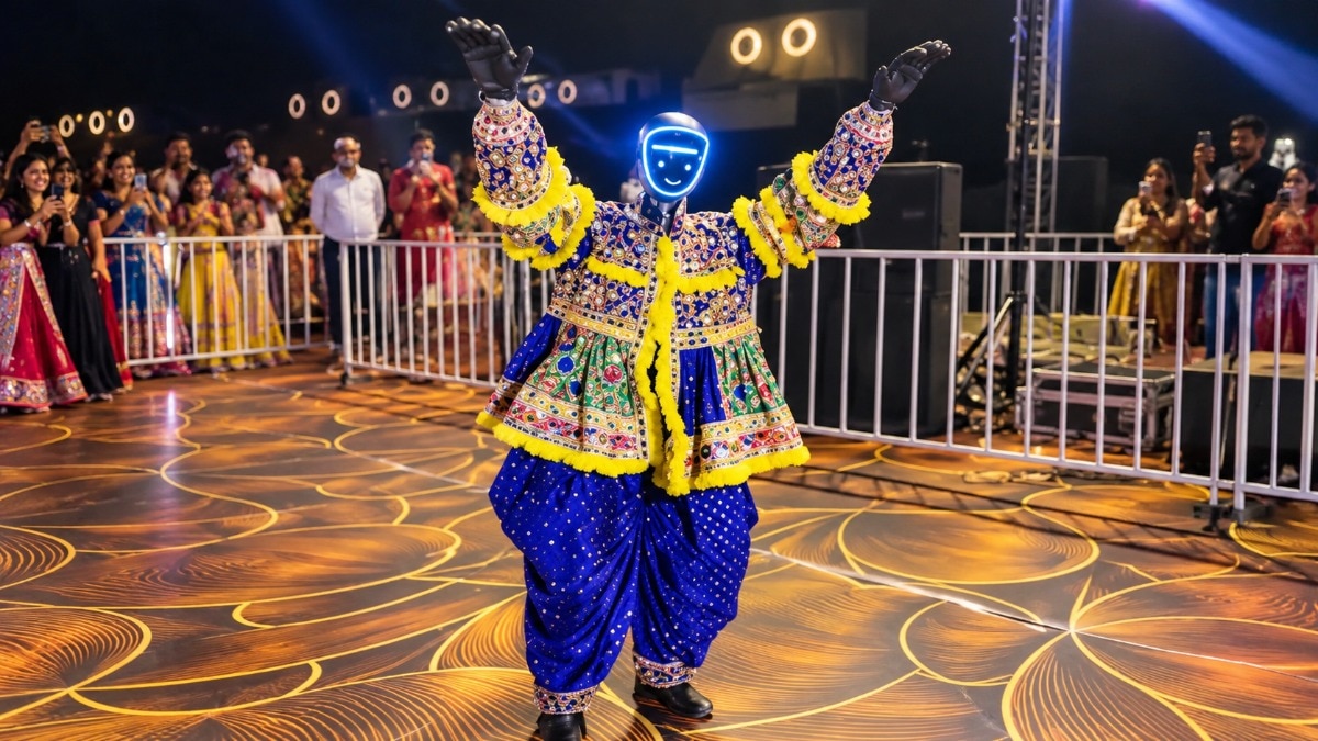 Humanoid robot became a major attraction at the vibrant Garba festivities in Navsari