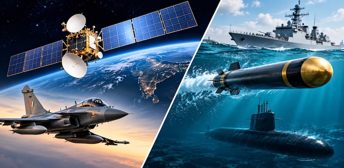 The deals cover the acquisition of an indigenous GSAT-7C communication satellite and Varunastra heavyweight torpedoes. (Photo: AI) The deals cover the acquisition of an indigenous GSAT-7C communication satellite and Varunastra heavyweight torpedoes. (Photo: AI)