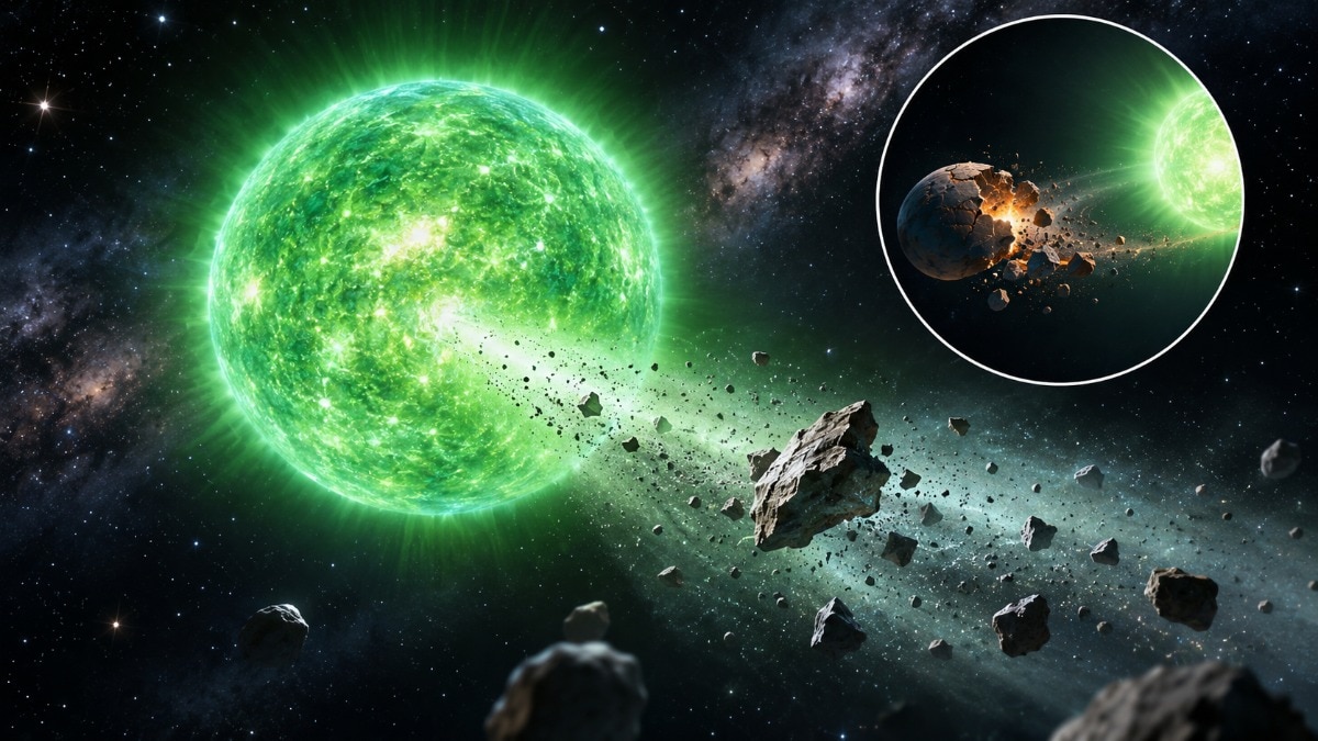 The green white dwarf contains mainly calcium, sodium and lithium.