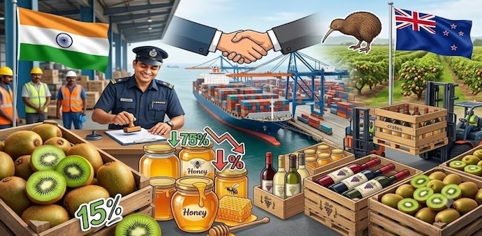 Imports of New Zealand apples, kiwifruit and Manuka honey will be regulated through tariff-rate quotas, minimum import prices and seasonal import windows. Imports of New Zealand apples, kiwifruit and Manuka honey will be regulated through tariff-rate quotas, minimum import prices and seasonal import windows.