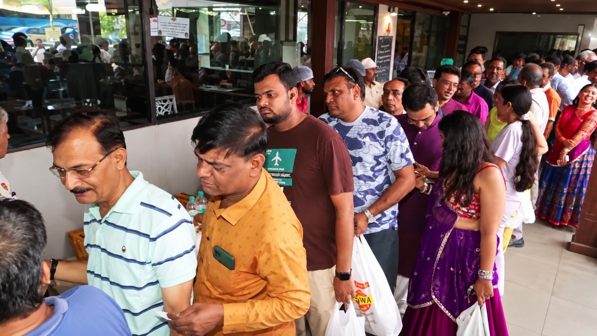 Long queues were seen outside fafda-jalebi shops in Ahmedabad, Gujarat