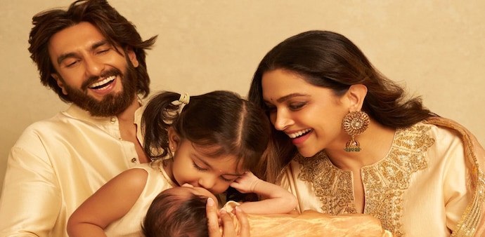 Ranveer Singh, Deepika Padukone with daughters Devi and Dua Ranveer Singh, Deepika Padukone with daughters Devi and Dua