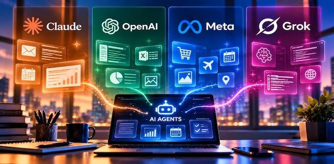 Claude Duet, Grok Bot, ChatGPT Work and Meta Muse offer different ways to delegate tasks. Claude Duet, Grok Bot, ChatGPT Work and Meta Muse offer different ways to delegate tasks.