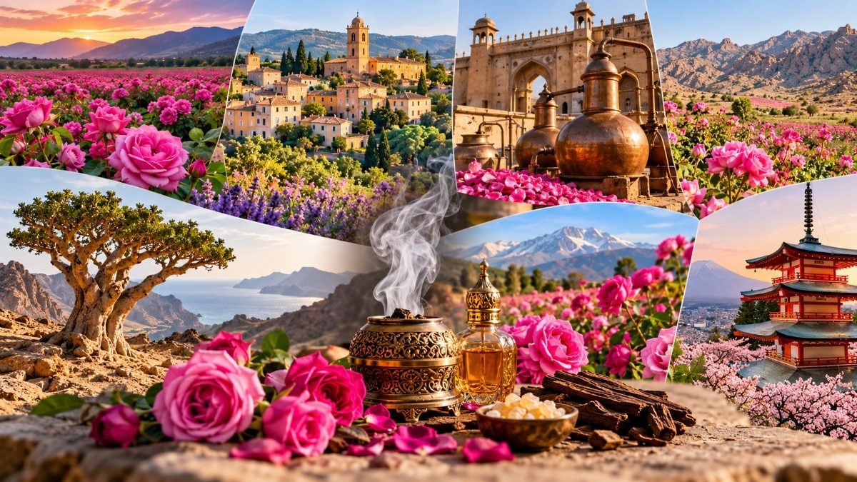 From Europe's perfume-making centres to the aromatic landscapes of the Middle East and Asia
