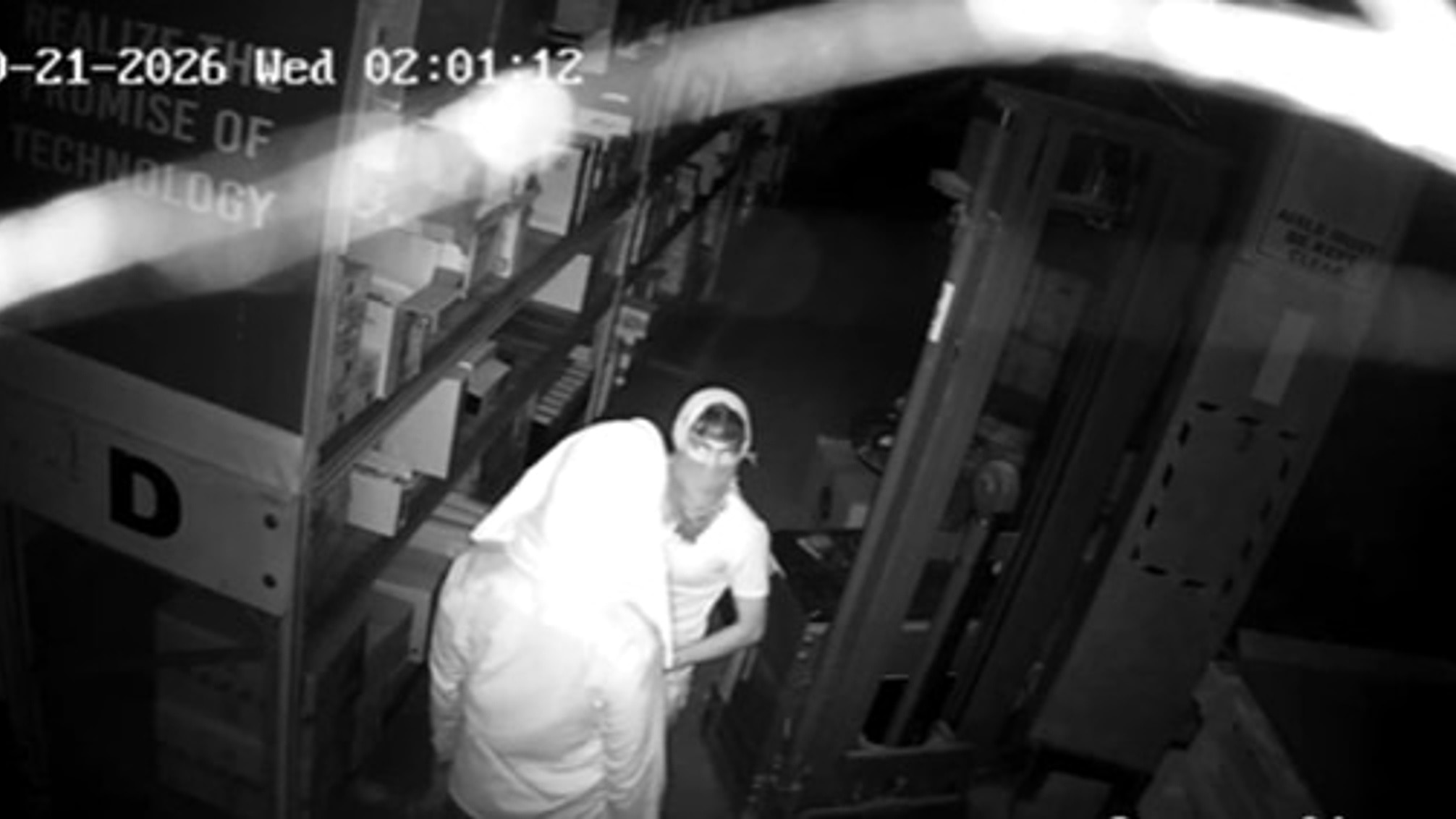 The theft came to light when a security guard noticed that the warehouse's rear doors had been broken between 1 am and 2.30 am on October 21. 