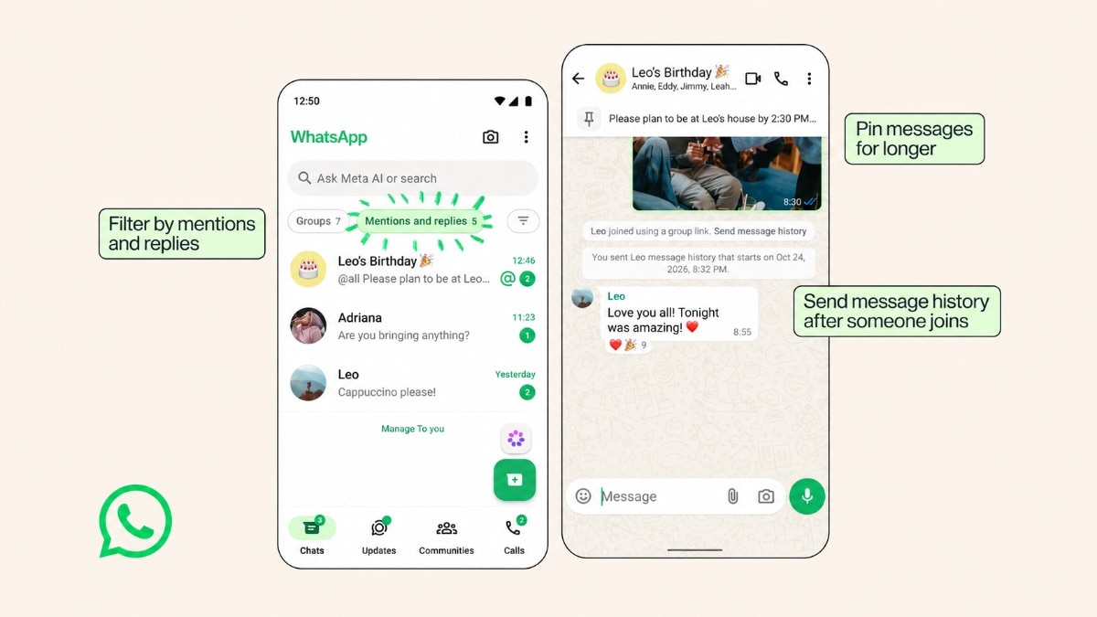 WhatsApp group chats get four new features, from indefinite message pins to a mentions filter