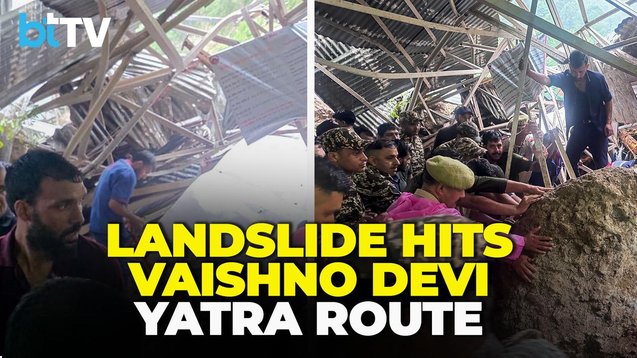 Massive Landslide Strikes Vaishno Devi Route | 10 Injured, Rescue Ops Underway