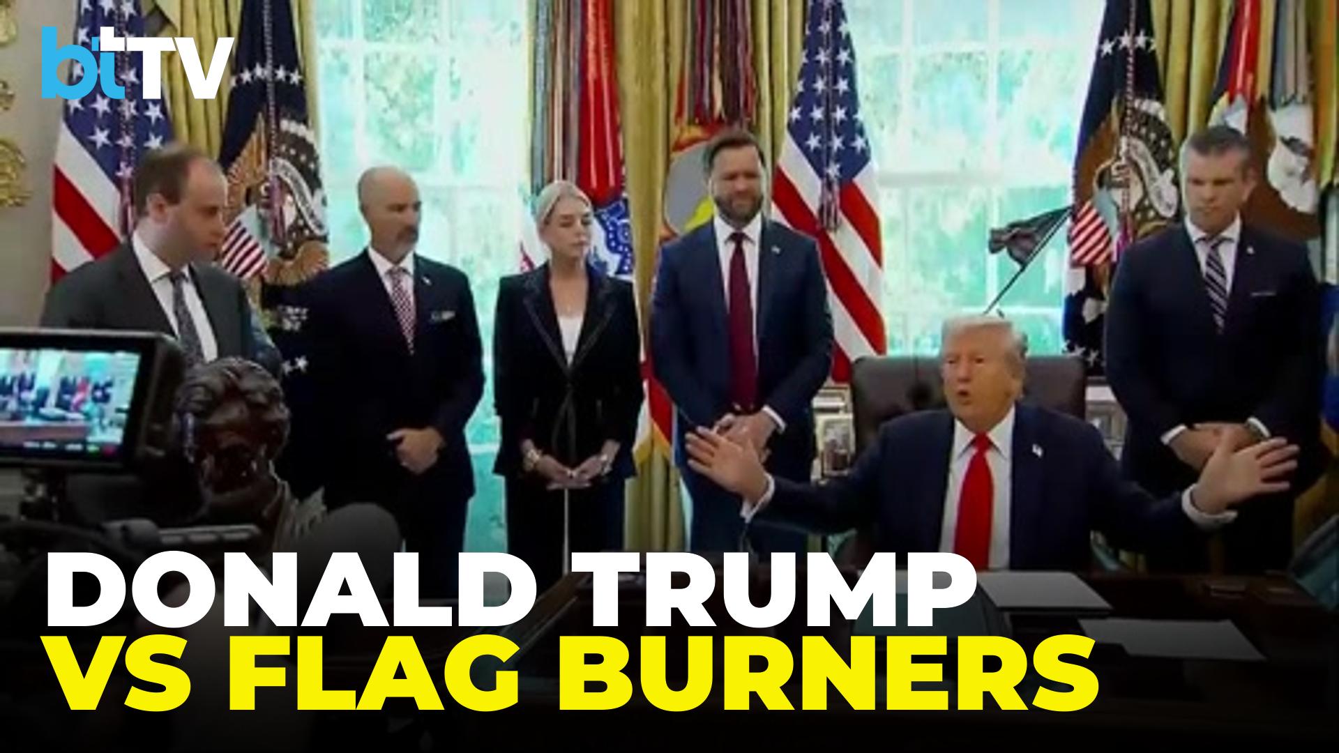 U.S. President Donald Trump Pushes Executive Order: One Year Jail For Flag Burning