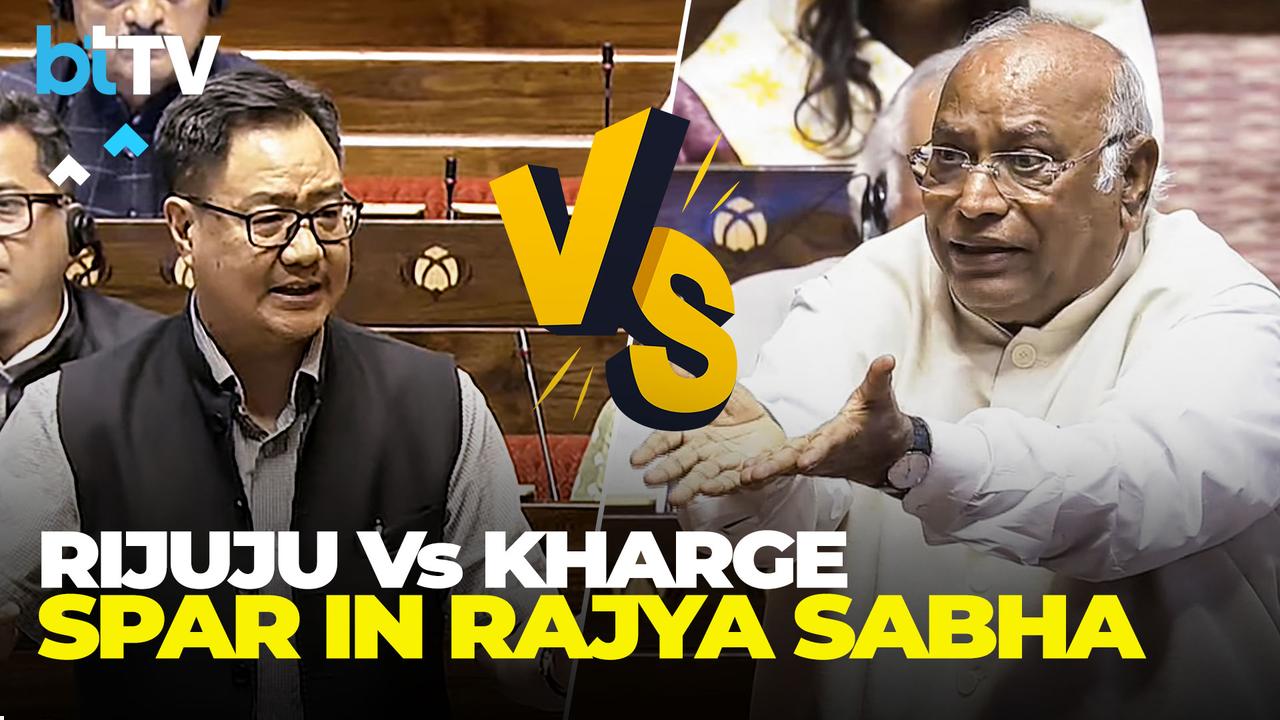 Union Minister Kiren Rijiju & Opposition Leader Mallikarjun Kharge In Spar Over CISF In Rajya Sabha