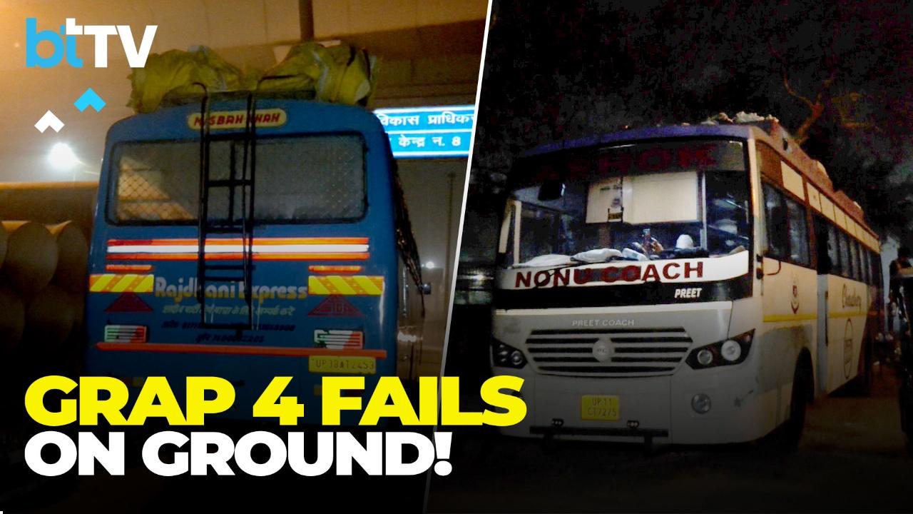 GRAP 4 On Paper, Pollution On Roads: Banned Buses Run Openly In Delhi | AQI | BS-6