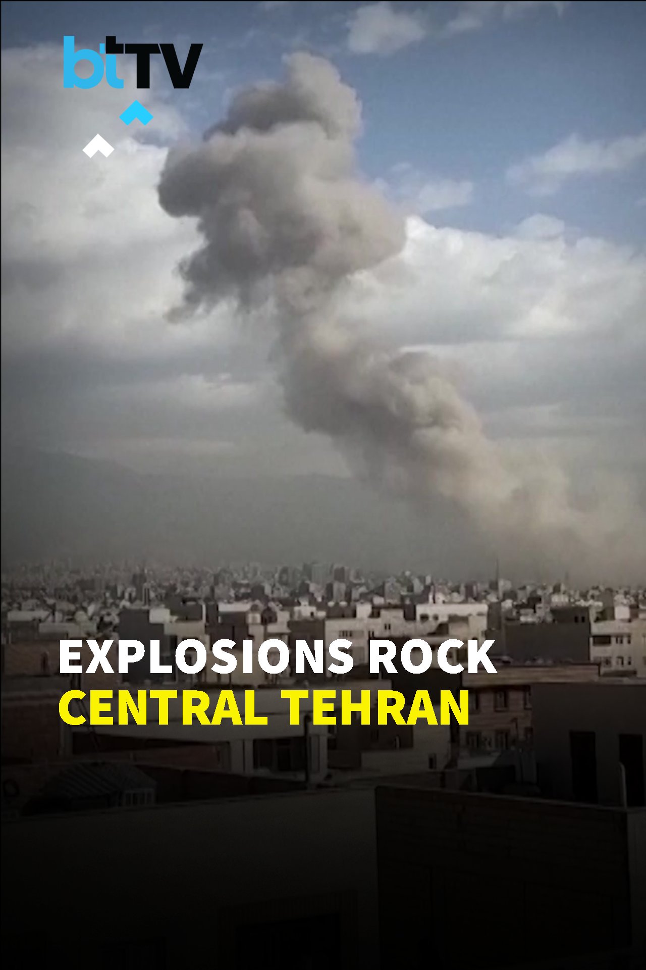 Watch: Smoke Rises In Central Tehran After Reported Israeli Strikes In Morning Hours